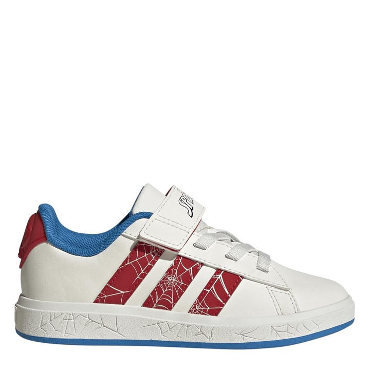 Adidas Boys White Kids' Grand Court Spider-Man Low-Top Trainers in Size 2, Sports Direct
