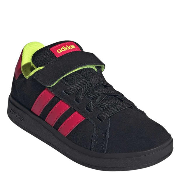 Core Black/Luci - adidas - Kids' Grand Court Trainers
