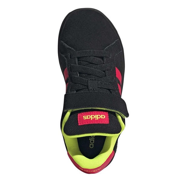Core Black/Luci - adidas - Kids' Grand Court Trainers