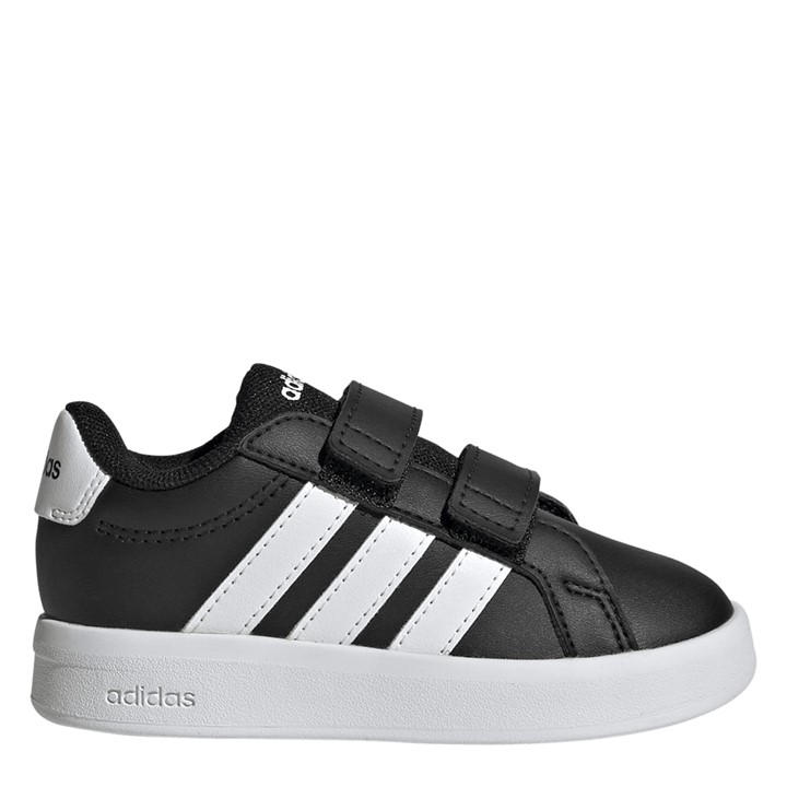 Adidas Boys Black Grand Court Shoes  in Size C7, Sports Direct