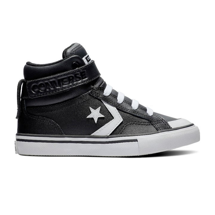 Converse  Kids Black ' Pro Blaze Strap Leather High-Top Trainers in Size 2.5, Sports Direct
