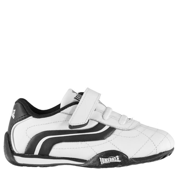 Lonsdale Boys White Camden  Trainers in Size C3, Sports Direct