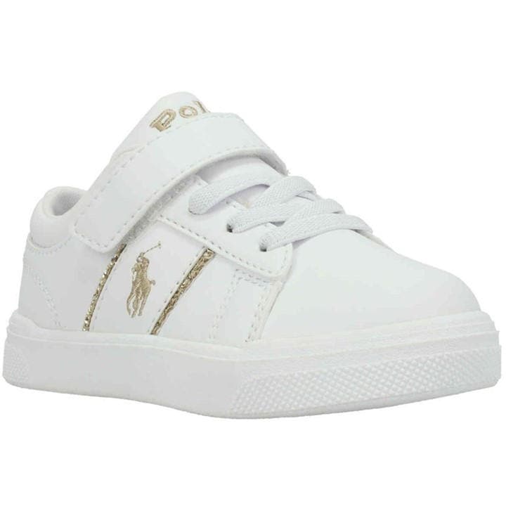Polo Ralph Lauren Girls White Kids' Low-Top Trainers in Size C13, Sports Direct