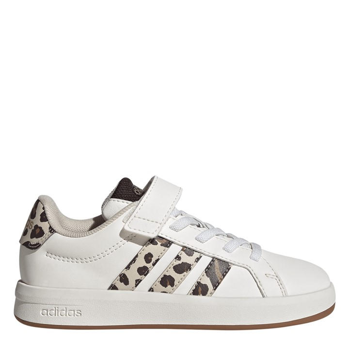 Adidas Girls White Grand Court Trainers  in Size C10, Sports Direct