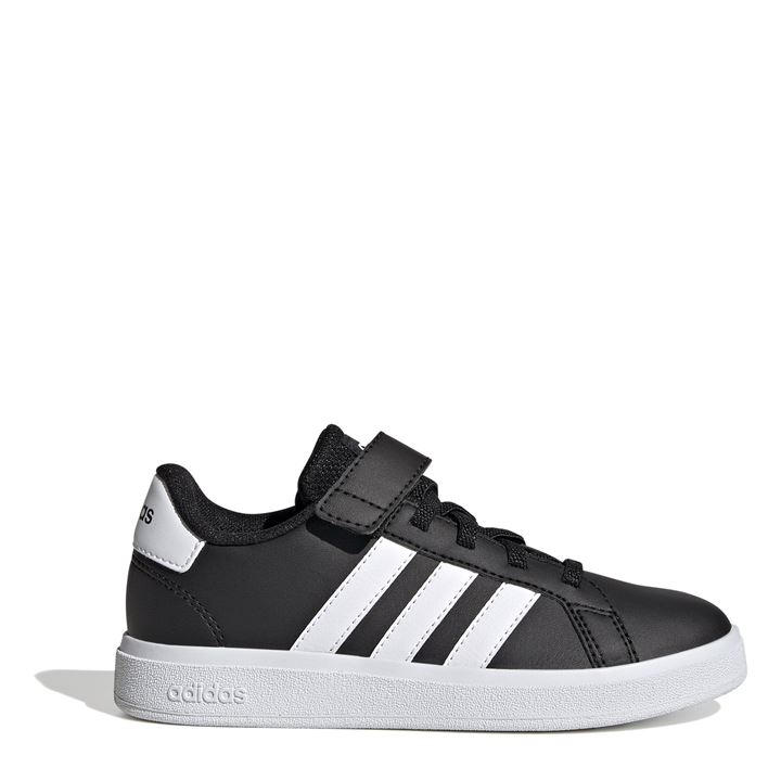 Adidas Boys Black Grand Court  Trainers in Size C10, Sports Direct