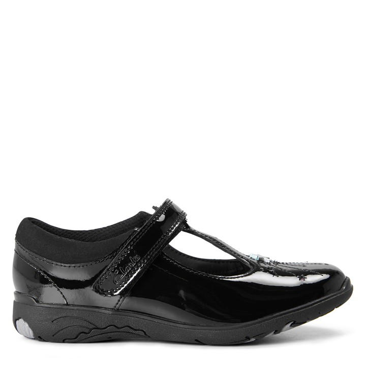 Clarks Girls Black Relda Magic K Ch62 in Size 1, Sports Direct