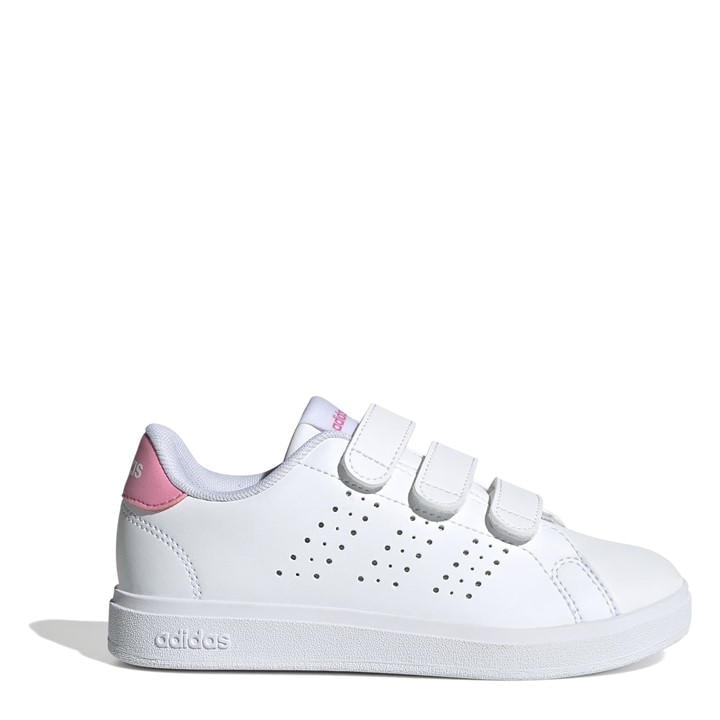 Adidas Girls White Advantage Base .0 Shoes Kids in Size 2, Sports Direct