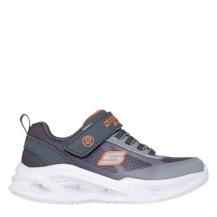 Skechers Boys Grey Lighted Gore & Strap Sneaker W Mult Light Up Trainers in Size C11, Sports Direct