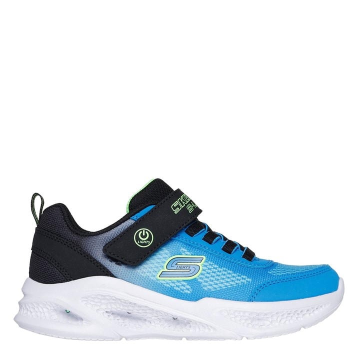 Skechers Boys Black Lighted Gore & Strap Sneaker W Mult Light Up Trainers in Size 2, Sports Direct