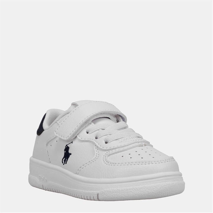 Polo Ralph Lauren Boys White Masters Court Trainers  in Size C9, Sports Direct