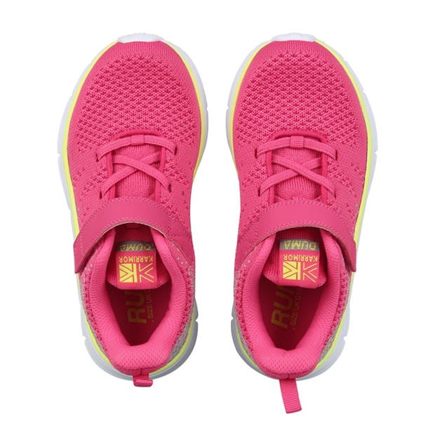 Ružová/Volt - Karrimor - Duma 6 Running Shoes Childs Girls