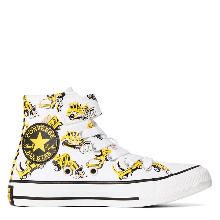 Converse  Kids White Kids' Chuck Taylor All Star Con Canvas High-Top Trainers in Size C12, Sports Direct