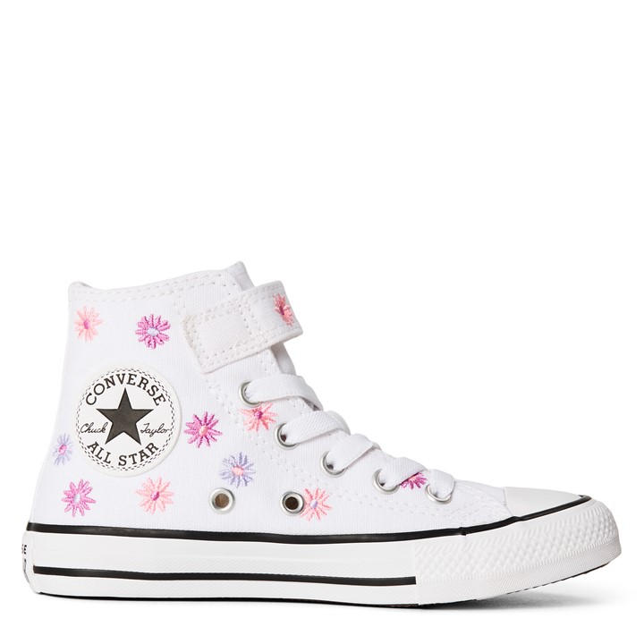 Converse  Kids White Kids' Chuck Taylor All Star Canvas High-Top Trainers in Size 1.5, Sports Direct