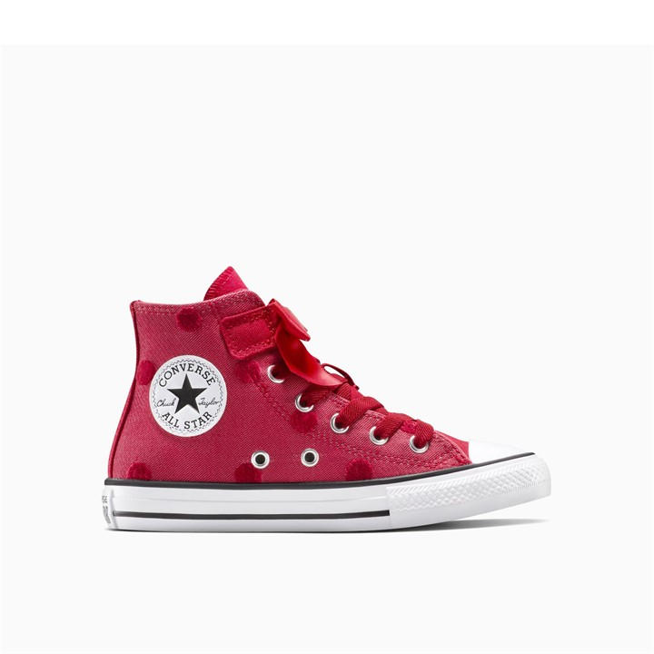 Converse  Kids Red ' Chuck Taylor All Star Bow Canvas High-Top Trainers in Size C11.5, Sports Direct