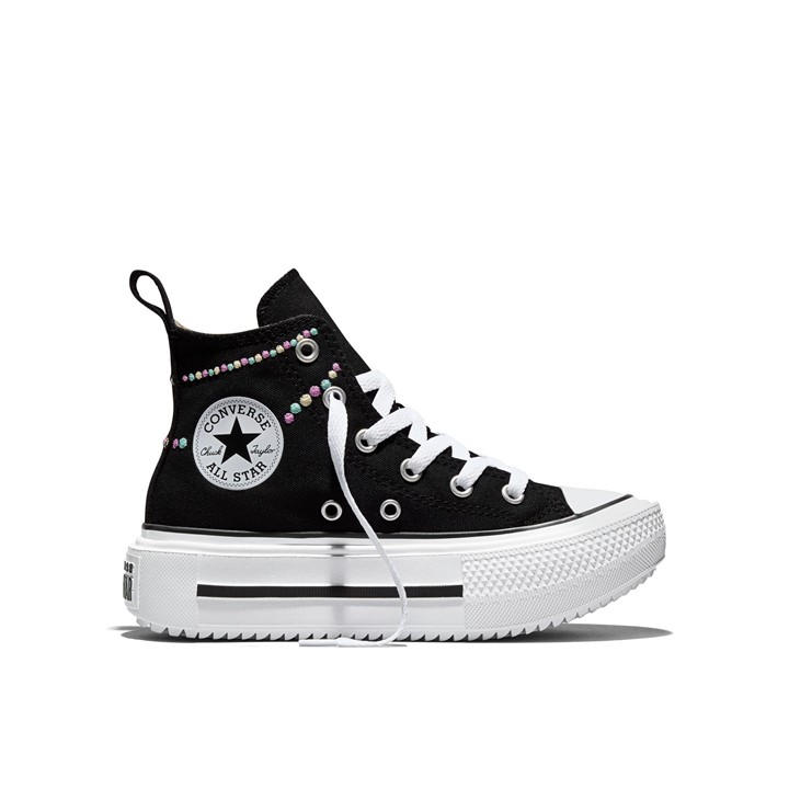 Converse  Kids Black ' Chuck Taylor All Star Lif Canvas High-Top Trainers in Size C13.5, Sports Direct