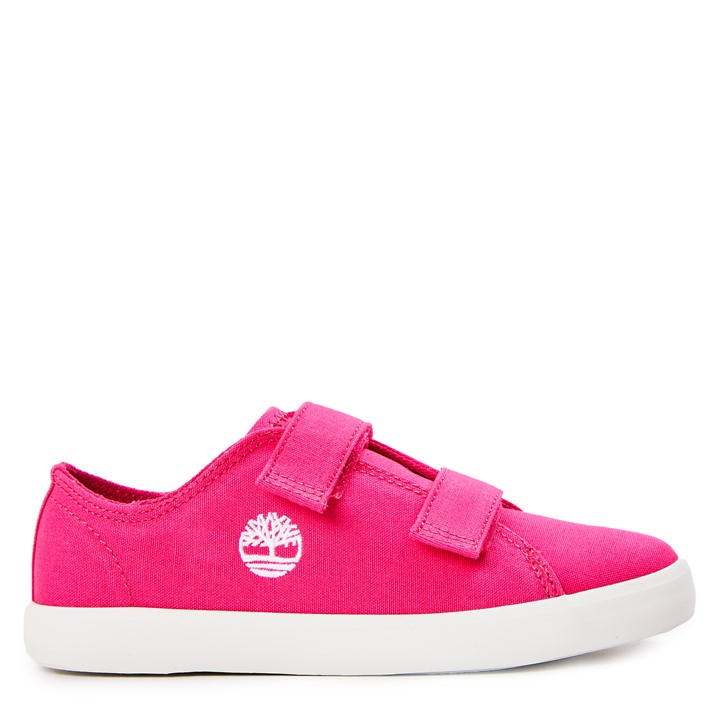 Timberland  Kids Pink ' Low Velcro Sneaker Canvas Trainers in Size 1.5, Sports Direct