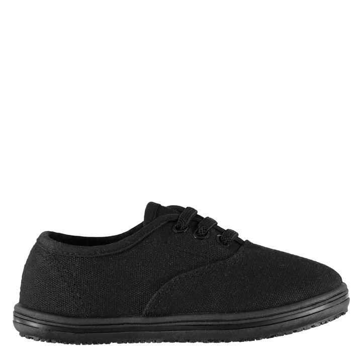 Slazenger Boys Black  Canvas Pumps in Size C6, Sports Direct
