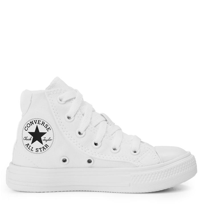 Converse  Kids White Kids' Canvas High-Top Trainers in Size C12, Sports Direct