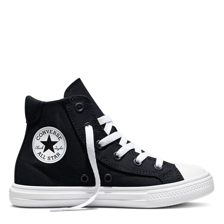 Converse  Kids Black Kids' Canvas High-Top Trainers in Size C10, Sports Direct