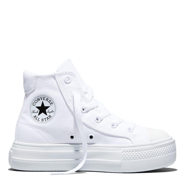 Converse  Kids White Kids' Canvas High-Top Trainers in Size C11, Sports Direct