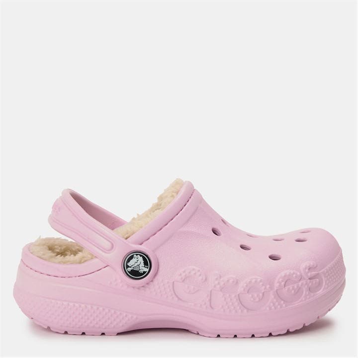 Crocs Boys Pink Kids' Baya Lined Mule Slippers in Size C13, Sports Direct