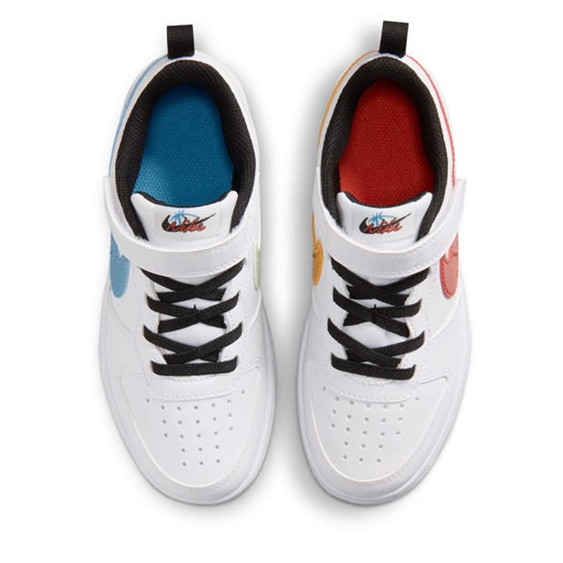 Wht/Blue/Red - Nike - Court Borough Low Recraft Childrens Shoes