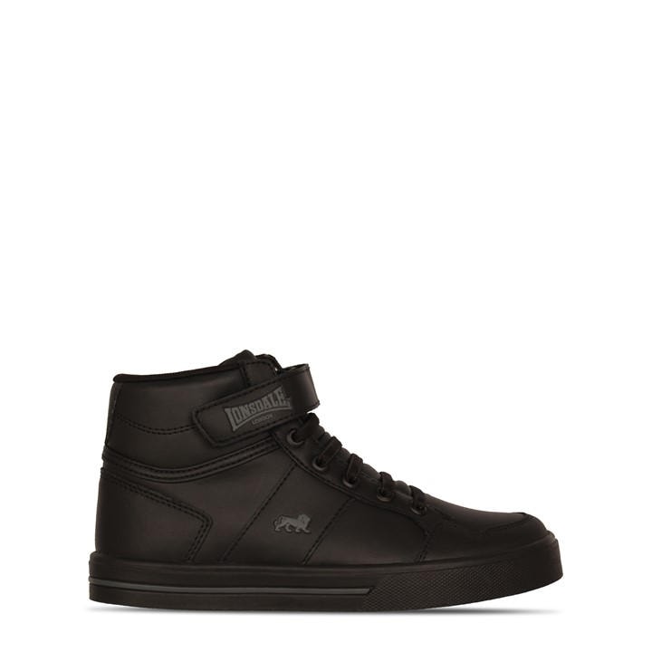 Lonsdale Boys Black Canons Hi Top Trainers in Size 1, Sports Direct