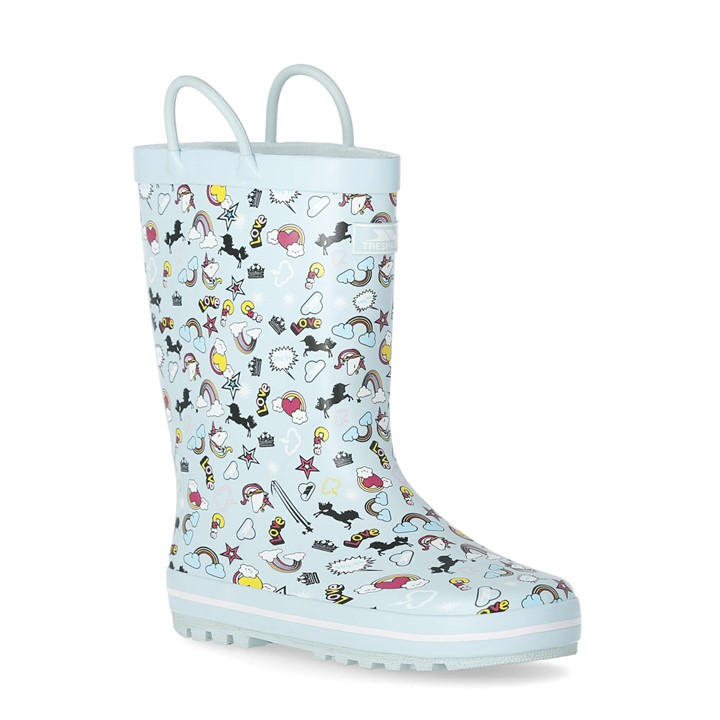 Trespass  Kids Green ' Starryton Wellington in Size 2, Sports Direct