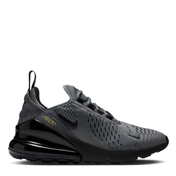 Grey/Yellow - Nike - Air Max 270 React Junior Trainers