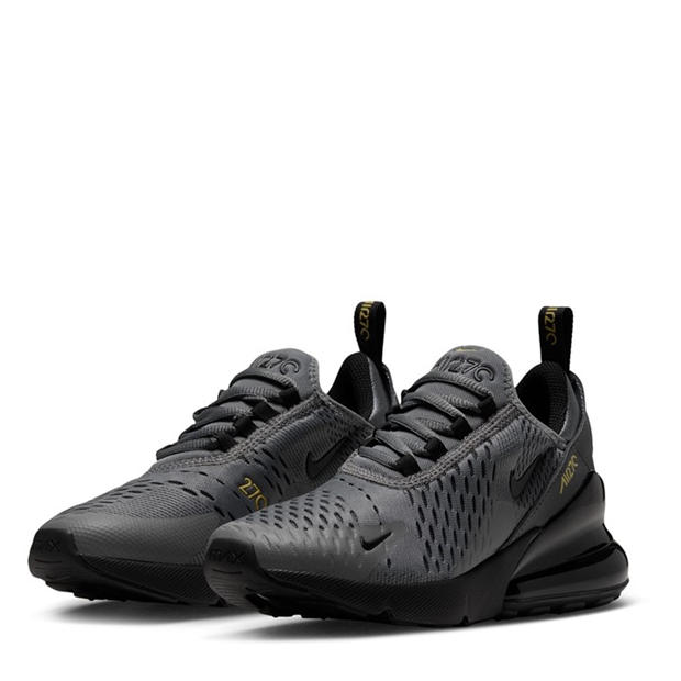 Grey/Yellow - Nike - Air Max 270 React Junior Trainers