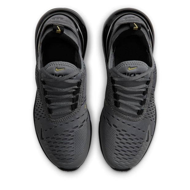 Grey/Yellow - Nike - Air Max 270 React Junior Trainers
