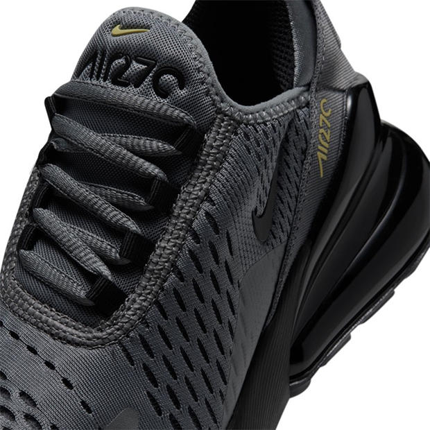 Grey/Yellow - Nike - Air Max 270 React Junior Trainers