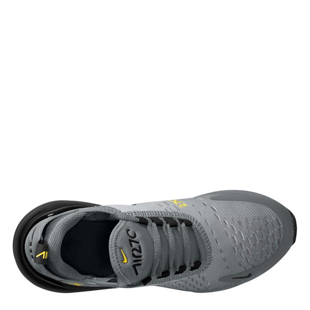 Grey/Yellow - Nike - Air Max 270 React Junior Trainers
