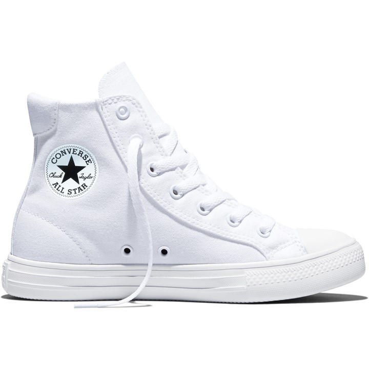 Converse  Kids White Kids' Canvas High-Top Trainers in Size 5.5, Sports Direct