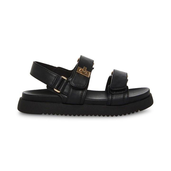 Steve Madden Girls Black Kids' Flat Sandals in Size C13, Sports Direct
