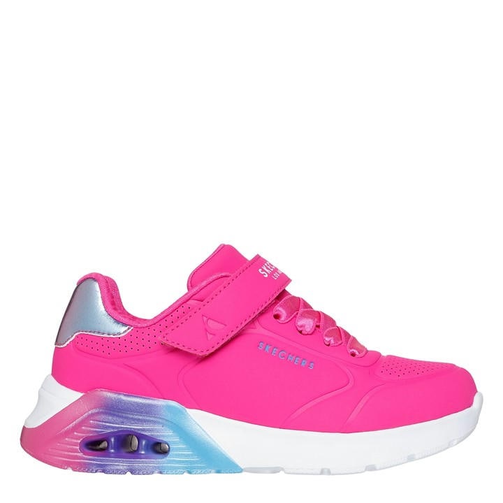 Skechers Girls Pink Kids' Gore & Strap Embossed Met Court Trainers in Size C13, Sports Direct