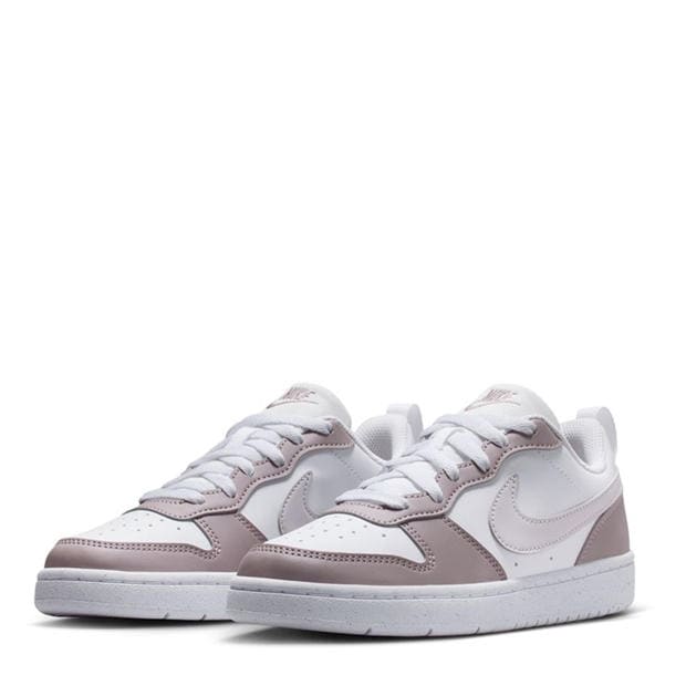 White/Plum/Fog - Nike - Court Borough Low 2 SE Big Kids' Shoes