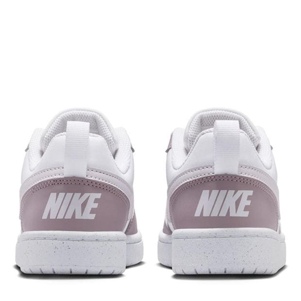 White/Plum/Fog - Nike - Court Borough Low 2 SE Big Kids' Shoes