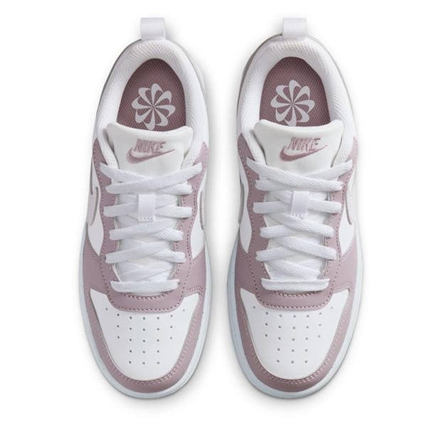 White/Plum/Fog - Nike - Court Borough Low 2 SE Big Kids' Shoes