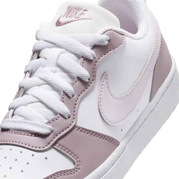 White/Plum/Fog - Nike - Court Borough Low 2 SE Big Kids' Shoes