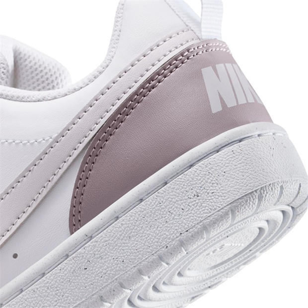 White/Plum/Fog - Nike - Court Borough Low 2 SE Big Kids' Shoes