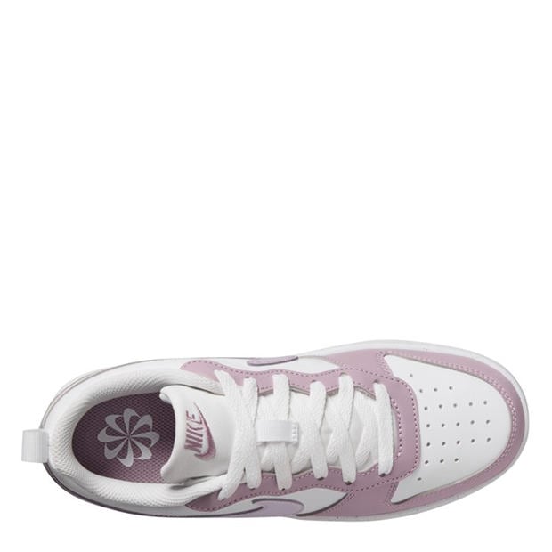 White/Plum/Fog - Nike - Court Borough Low 2 SE Big Kids' Shoes