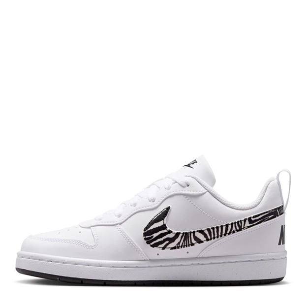 White/Zebra - Nike - Court Borough Low 2 SE Big Kids' Shoes