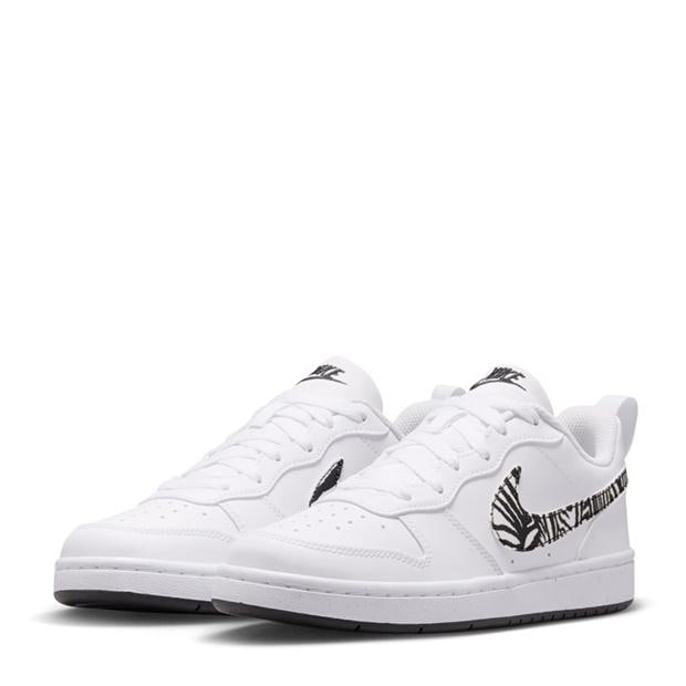 White/Zebra - Nike - Court Borough Low 2 SE Big Kids' Shoes