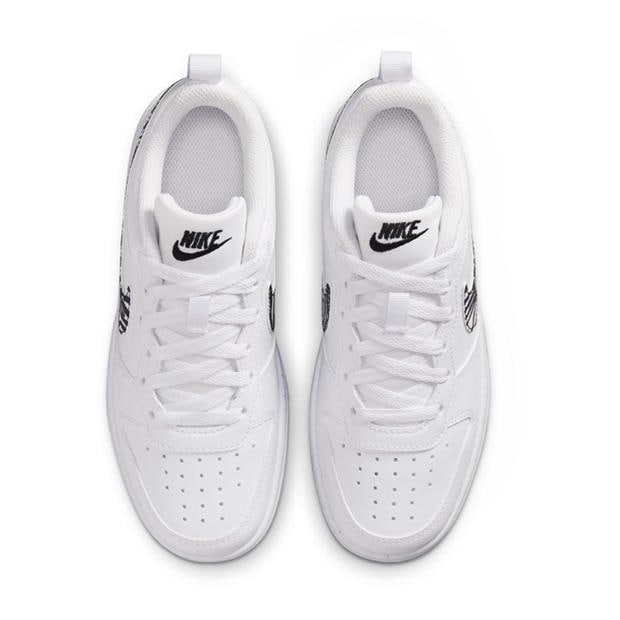 White/Zebra - Nike - Court Borough Low 2 SE Big Kids' Shoes