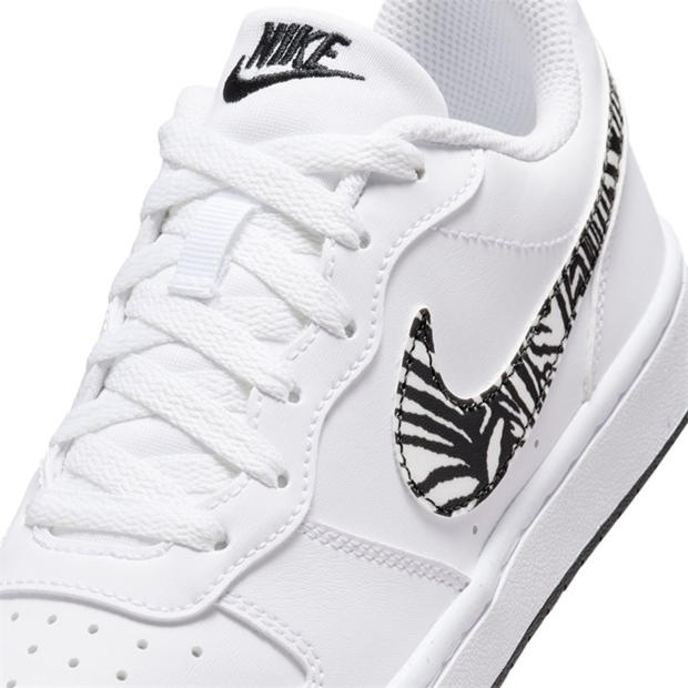 White/Zebra - Nike - Court Borough Low 2 SE Big Kids' Shoes
