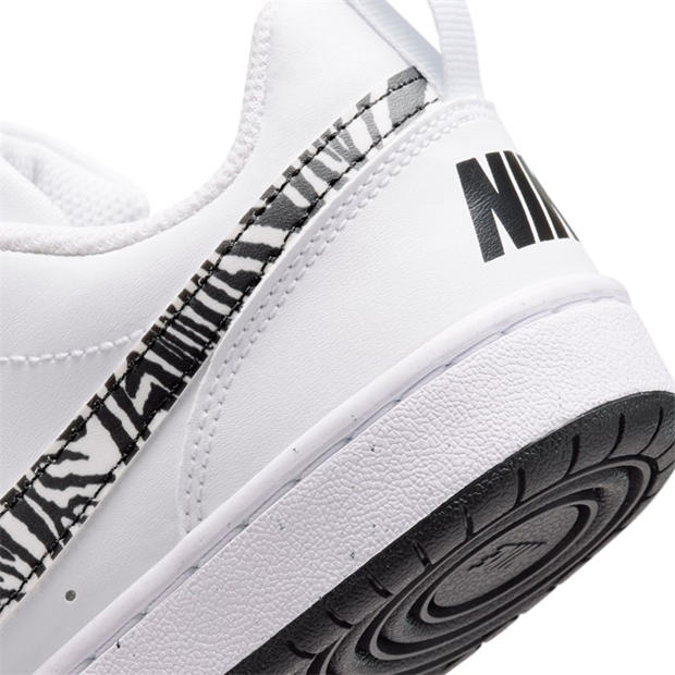 White/Zebra - Nike - Court Borough Low 2 SE Big Kids' Shoes