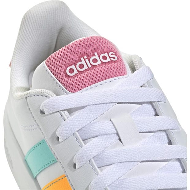 Wht/Tang/Pink - adidas - Kids' Low-Top Trainers