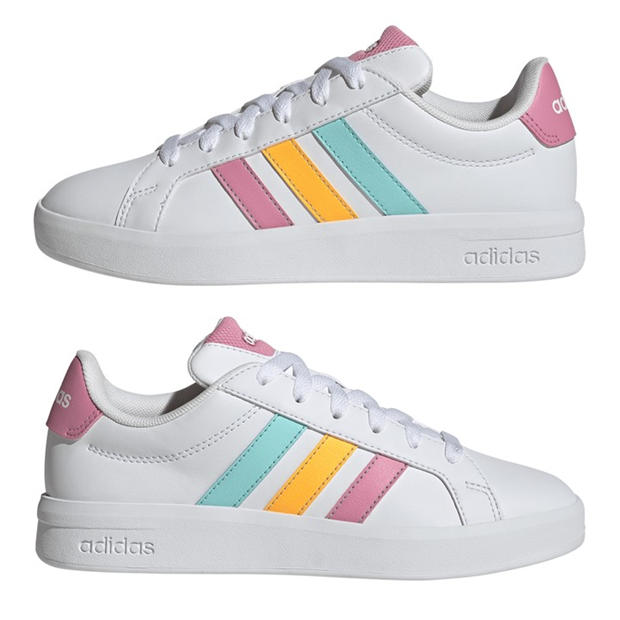 Wht/Tang/Pink - adidas - Kids' Low-Top Trainers