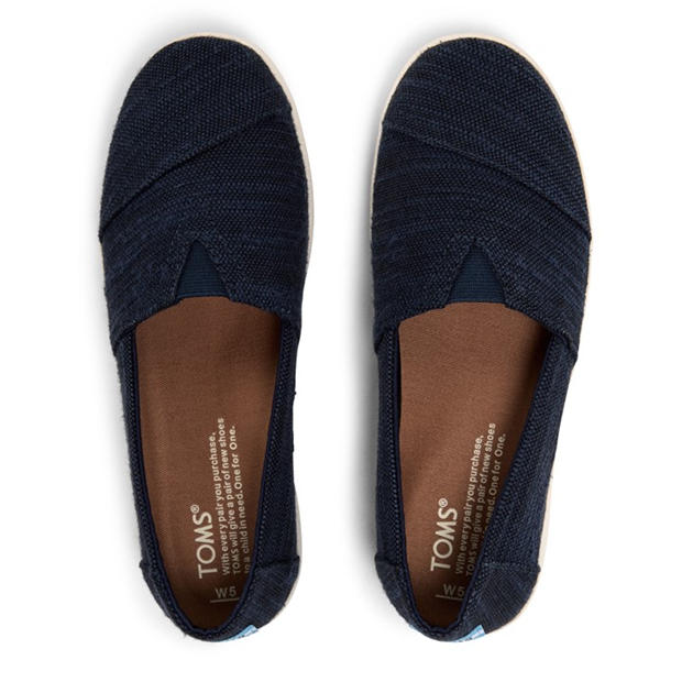 Navy - Toms - Slubby Sneaker Juniors